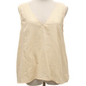 Johnny Was Calme Ecru Drape Tank Top Size Medium